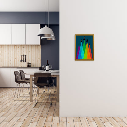 Rainbow and Navy Rocket B A3 Print Only
