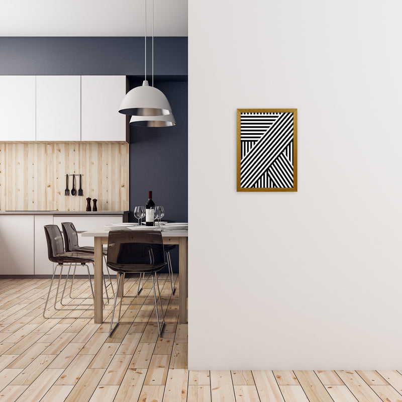 Black and White Large Stripes A3 Print Only
