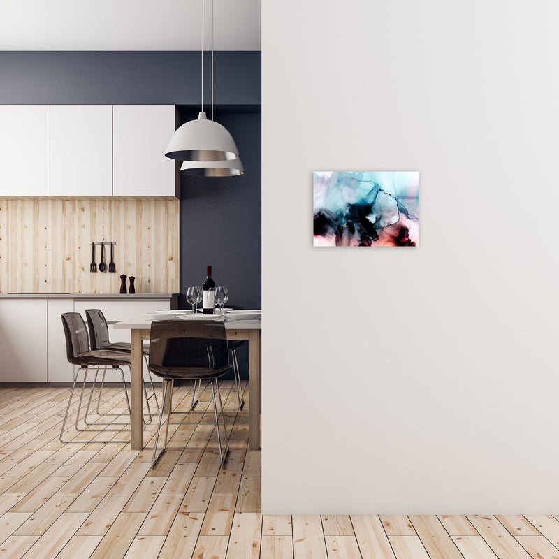 Abstract Watercolor Blue Pink Original A3 Black Frame