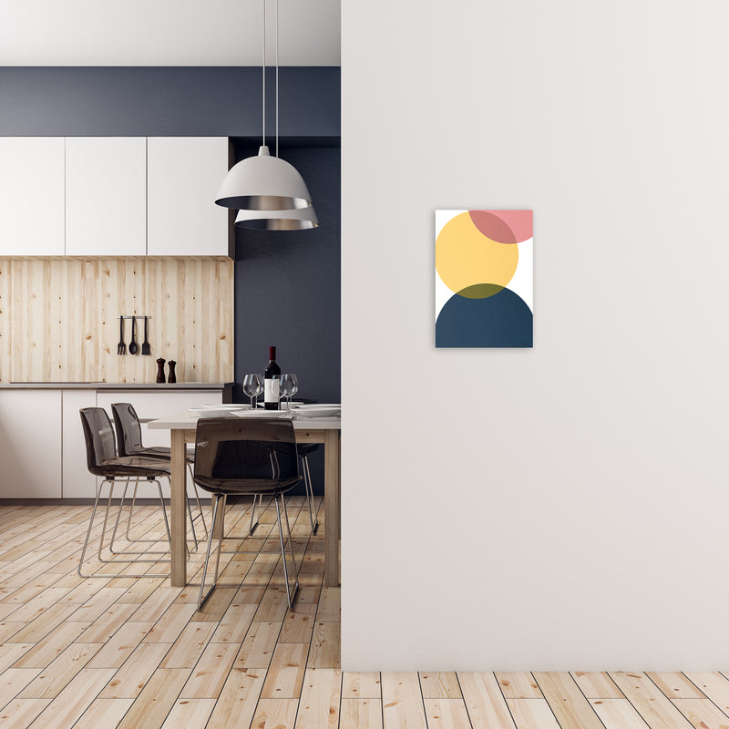 Blue Yellow Pink Pebbles Original A3 Black Frame