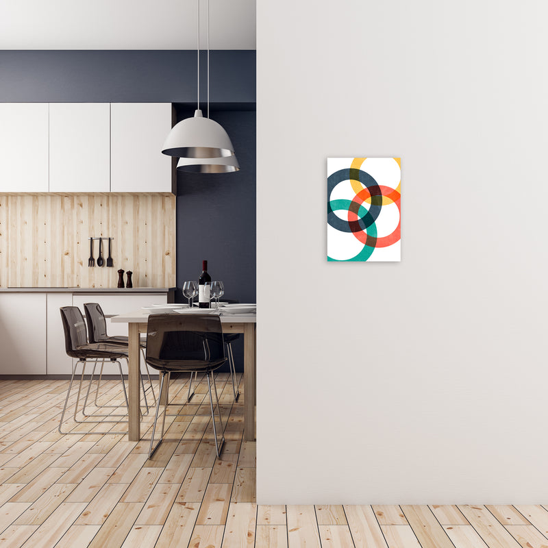 Multicolor Geometric Circles Wall Art A3 Black Frame