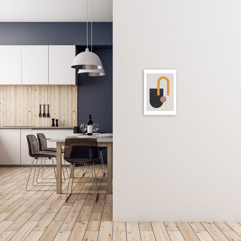Mid Century Shapes Wall Art Print A A3 Black Frame