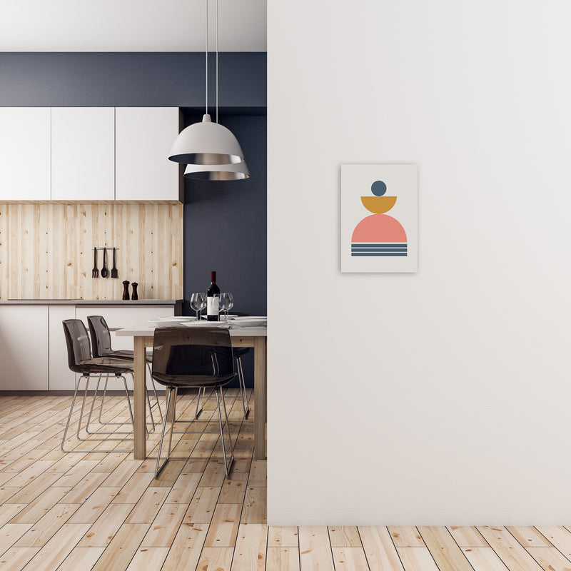 Mid Century Modern Prints on Grey C A3 Black Frame