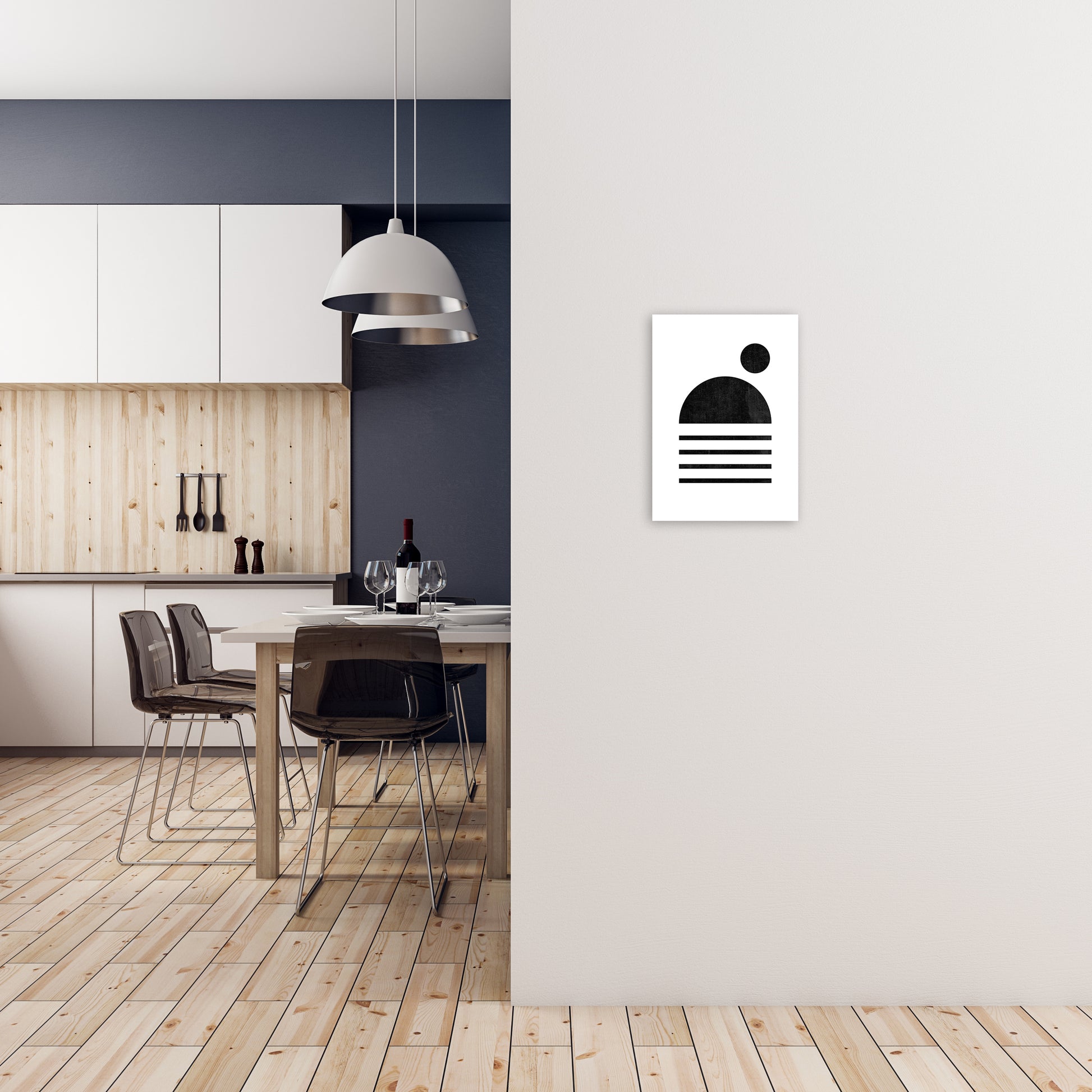 Mid Century with Black Dot A3 Black Frame
