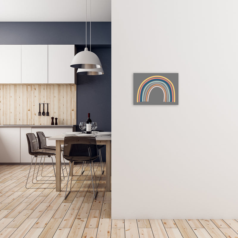Rainbow on Gray Original A3 Black Frame