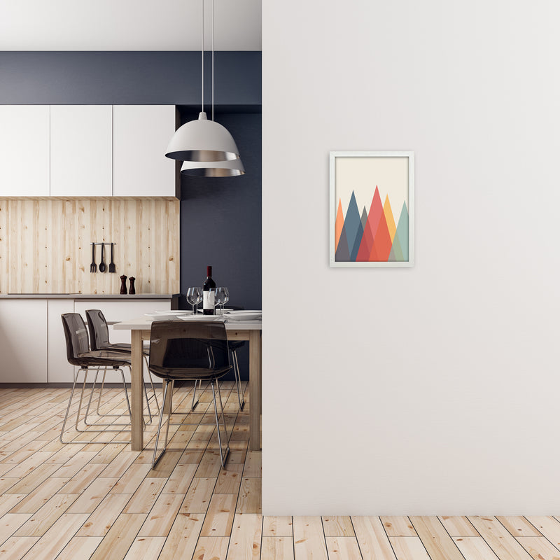 Portrait Mountain Abstract Original A3 Oak Frame