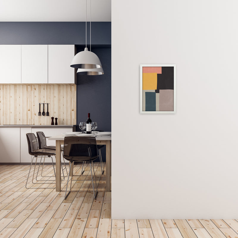 Abstract Block Art Original A3 Oak Frame