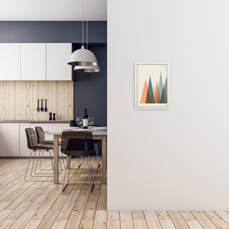 Mid Century Abstract Pair A Original A3 Oak Frame