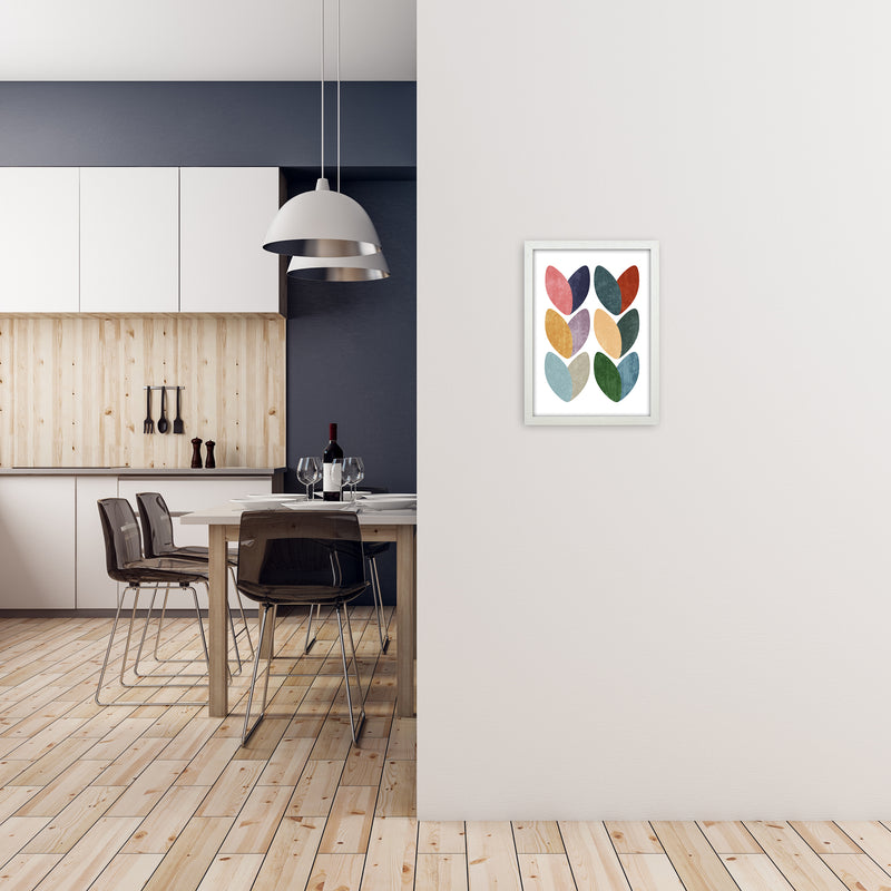 Scandinavian Hearts Wall Art Print C A3 Oak Frame