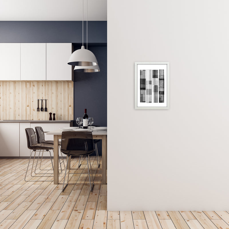 Black and White Abstract Negatives A3 Oak Frame