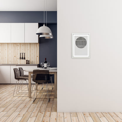 Mid Century Black and White A3 Oak Frame