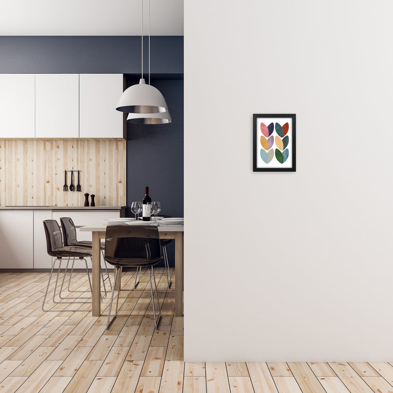 Scandinavian Hearts Wall Art Print C A4 White Frame