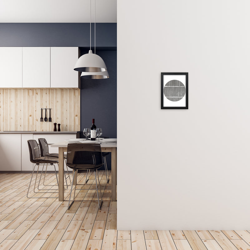 Black and White Lines in A4 White Frame