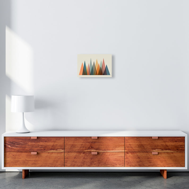 Mid Century Abstract Mountain Original A4 Canvas