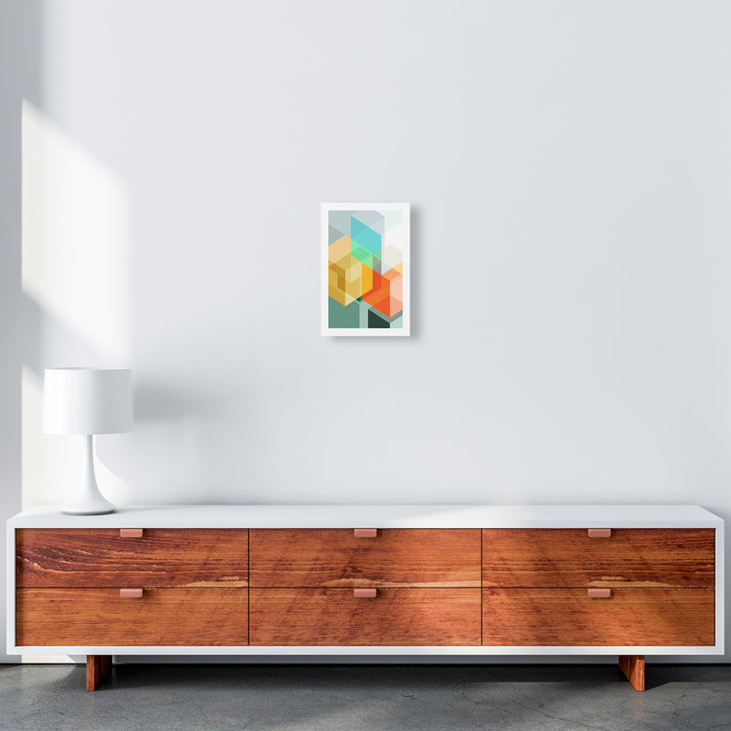 Abstract Colourful Cubes Original A4 Canvas