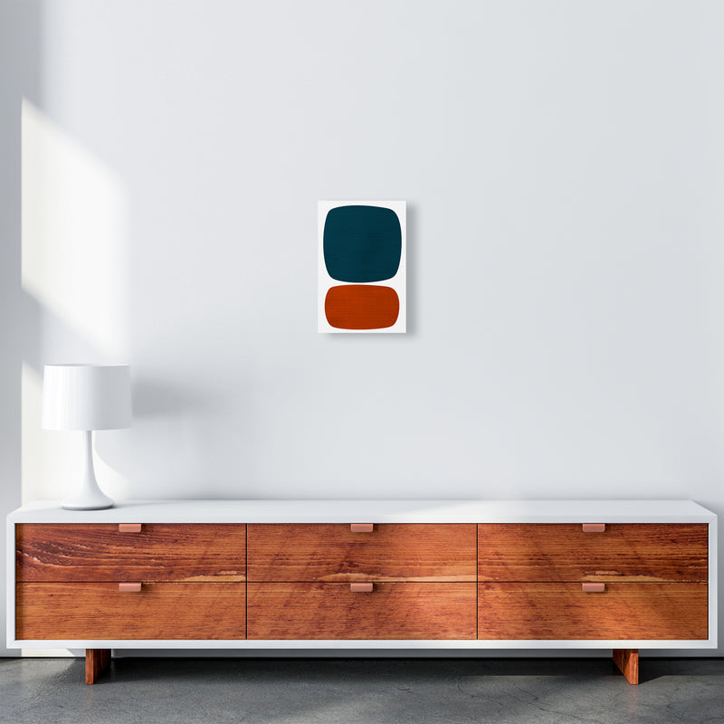 Blue and Orange Mid Century A4 Canvas
