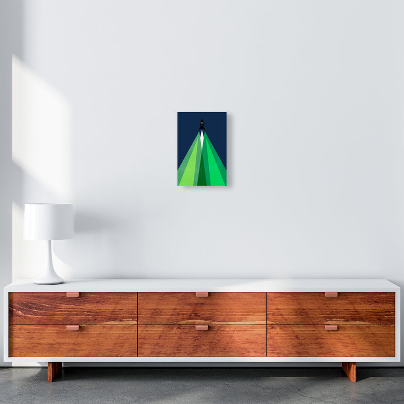 Green and Blue Kids Rocket A4 Canvas
