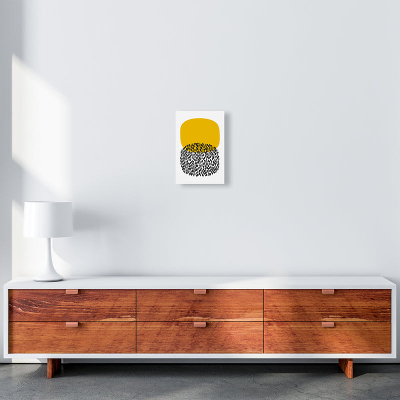 Yellow and Black Dots Original A4 Canvas