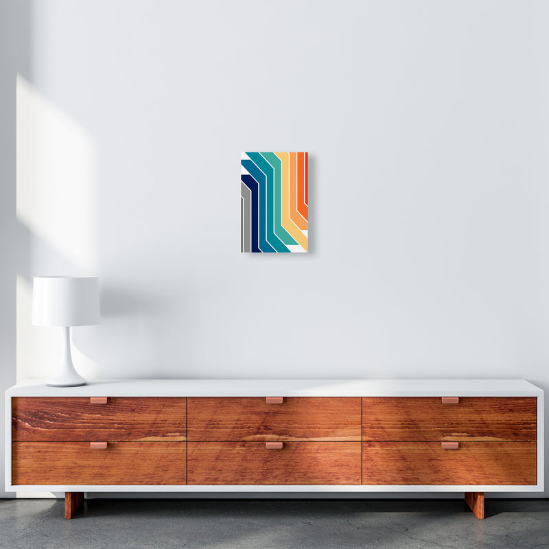 Modern Rainbow Stripes B A4 Canvas