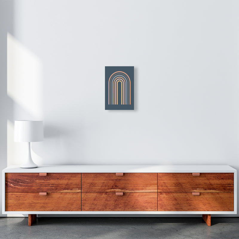 Mid Century Blue Wall Art Print A A4 Canvas