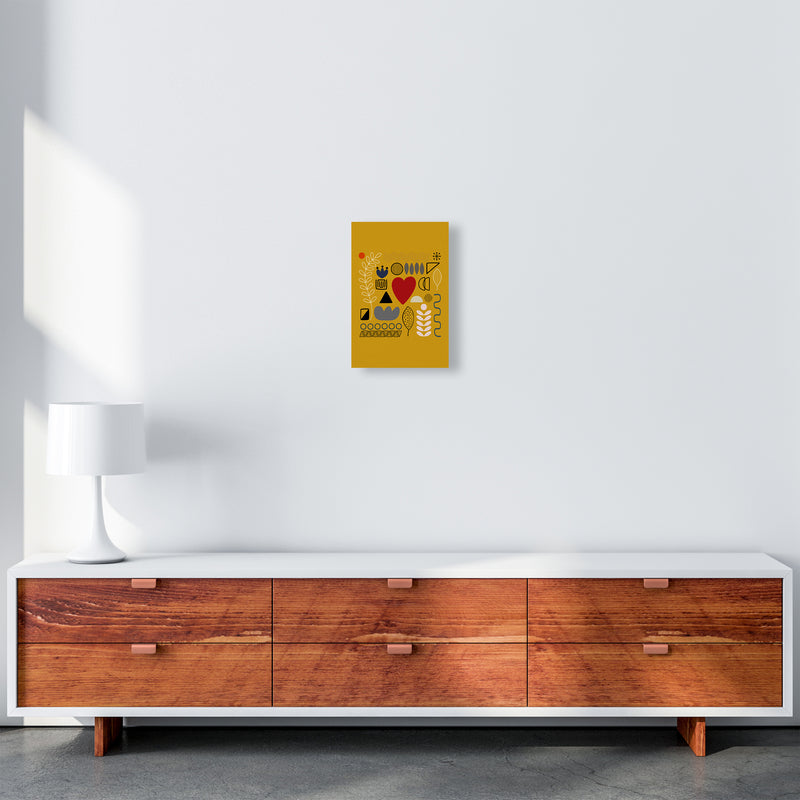 Yellow Scandinavian Abstract Shapes Original A4 Canvas