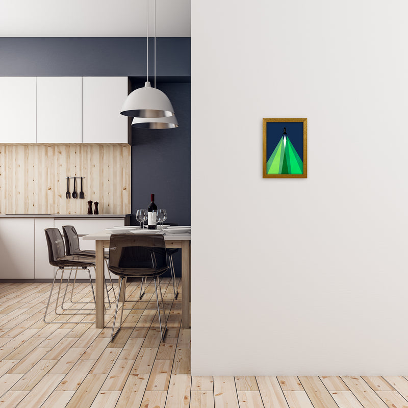 Green and Blue Kids Rocket A4 Print Only