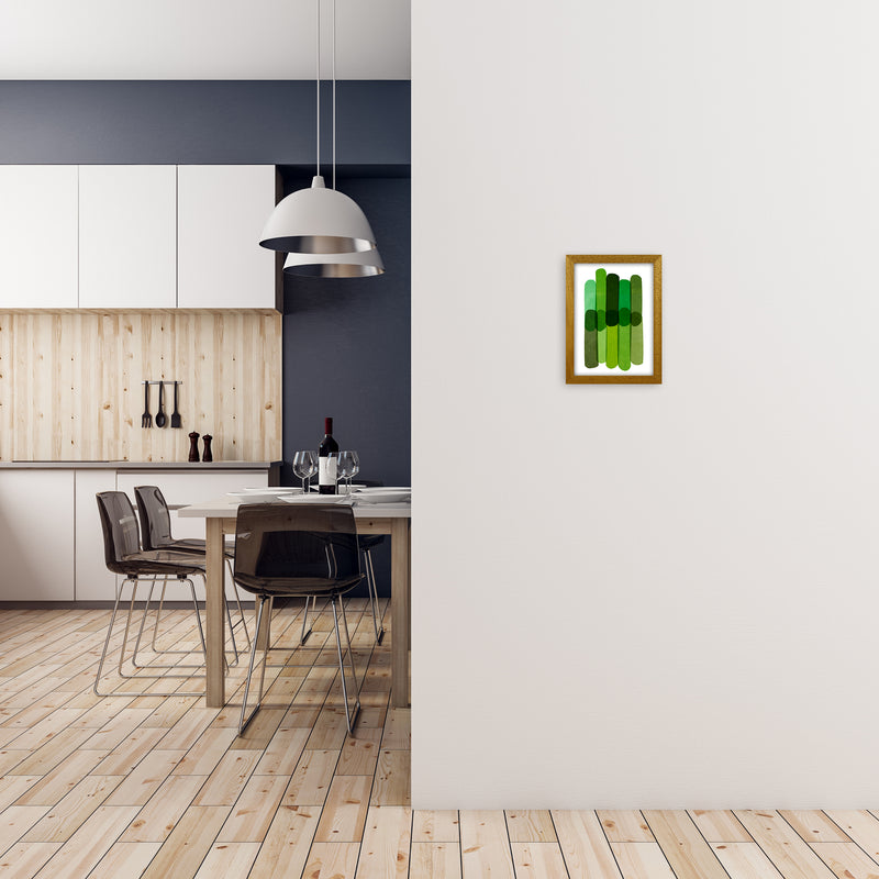 Green Abstract Wall Art Prints A4 Print Only
