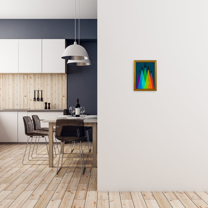 Rainbow and Navy Rocket B A4 Print Only