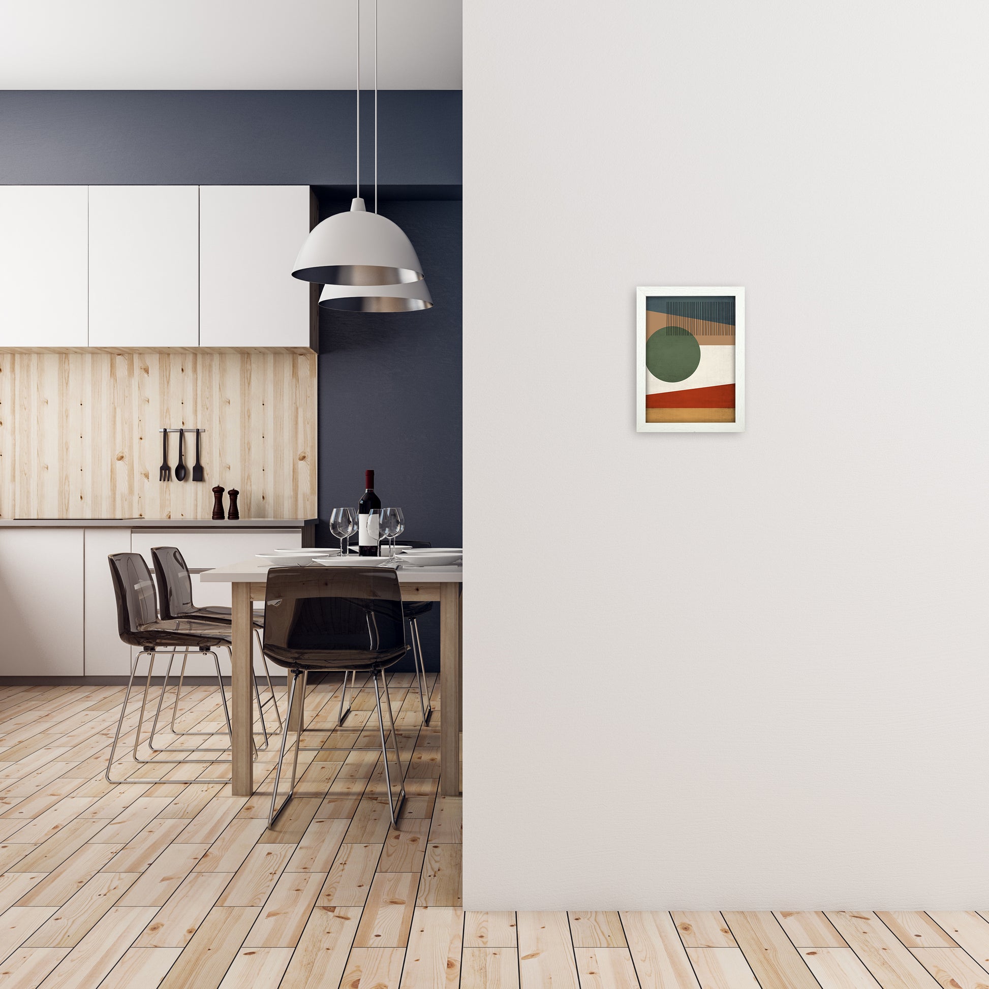 Abstract Earth Tone Prints A A4 Oak Frame