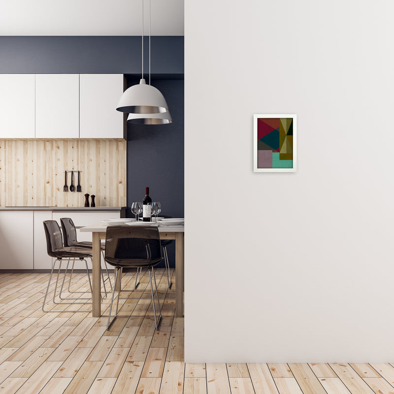 Dark Colourful Abstract Print A A4 Oak Frame