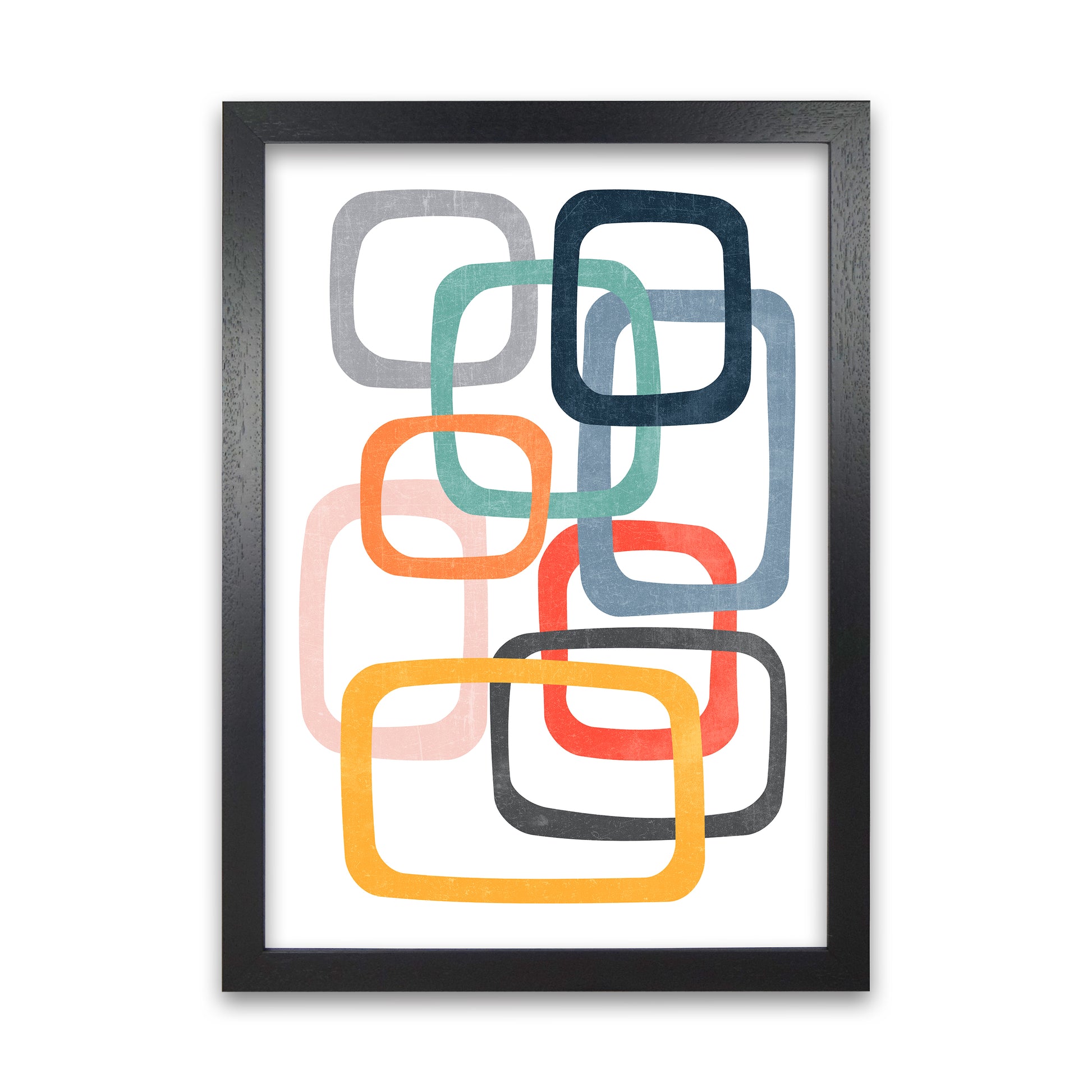 Abstract Mid Mod Color Original Black Grain