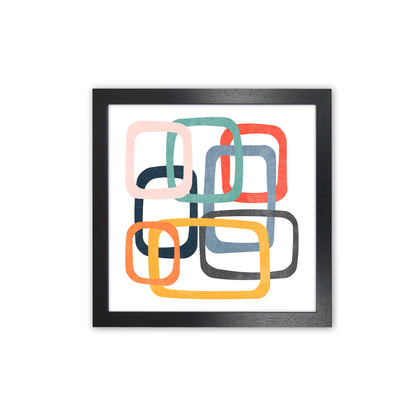 Mid Century Shapes Square Original Black Grain