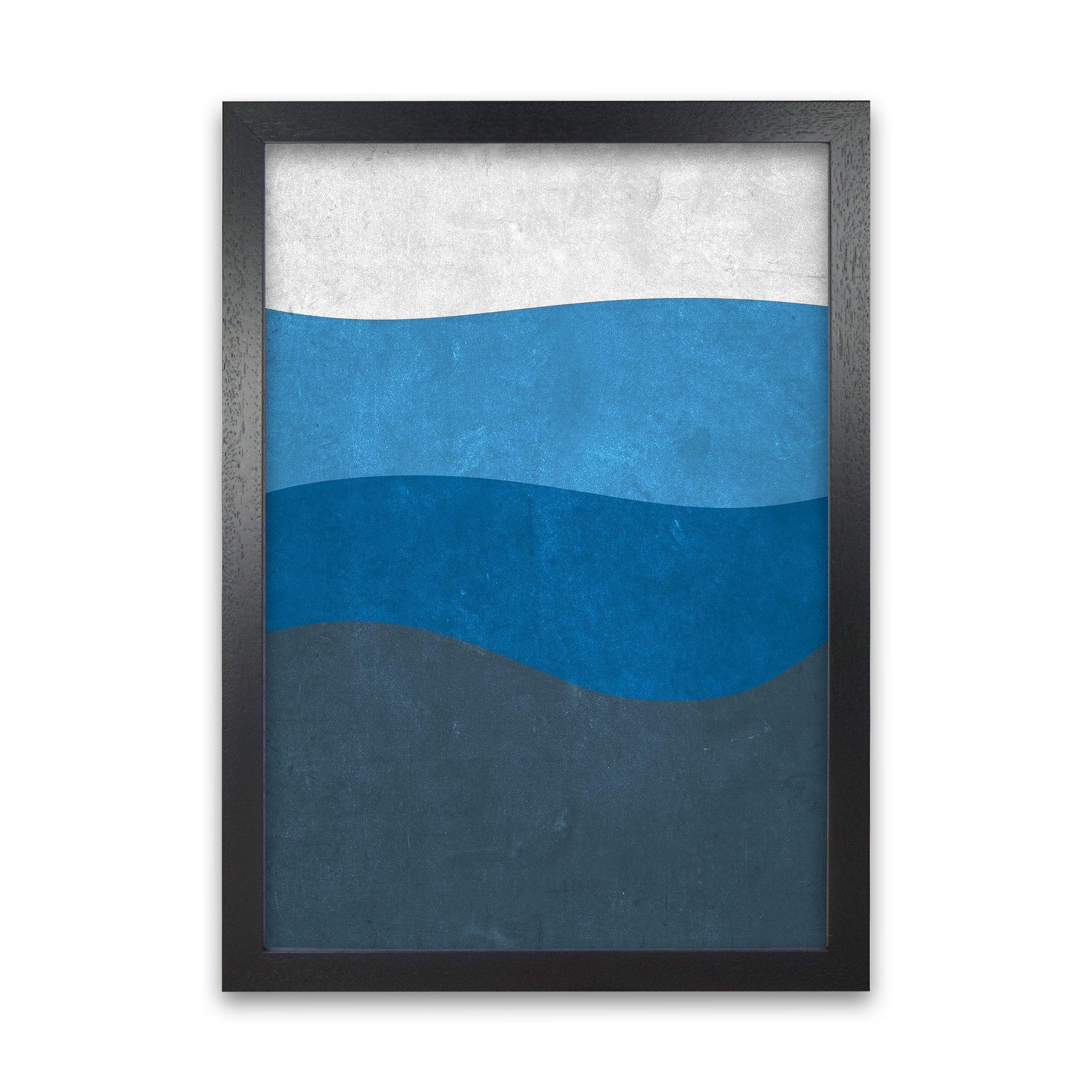 Abstract Blue Seascape Grunge Black Grain
