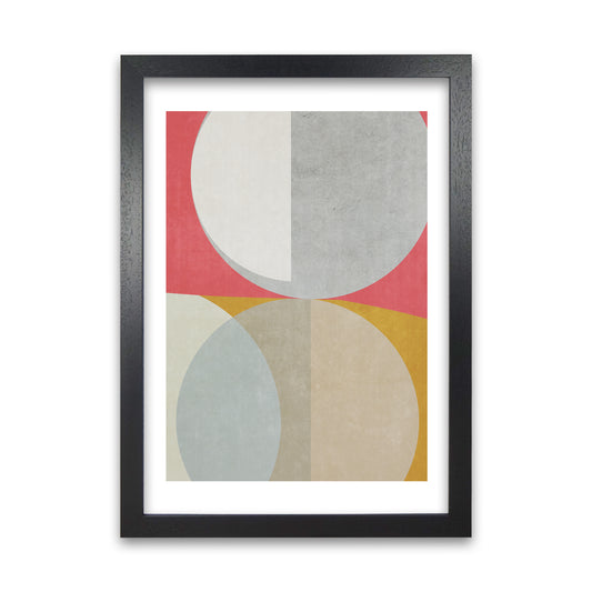 Abstract Colourful Circles Original Black Grain