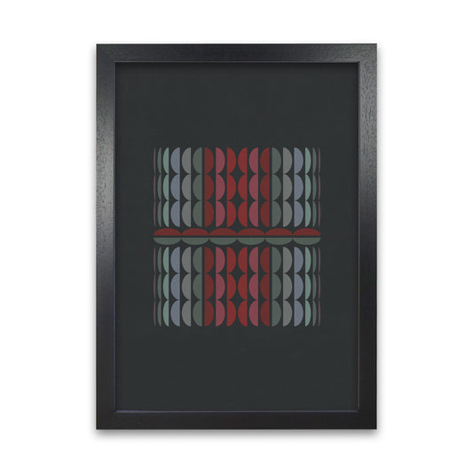 Abstract Shapes on Grey Original Black Grain