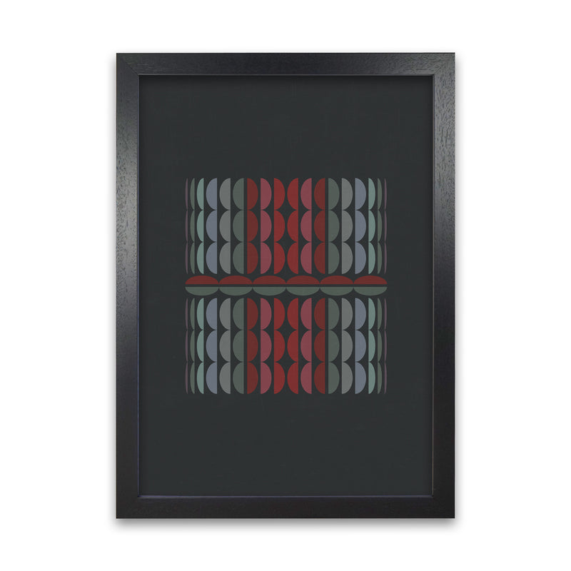 Abstract Shapes on Grey Original Black Grain