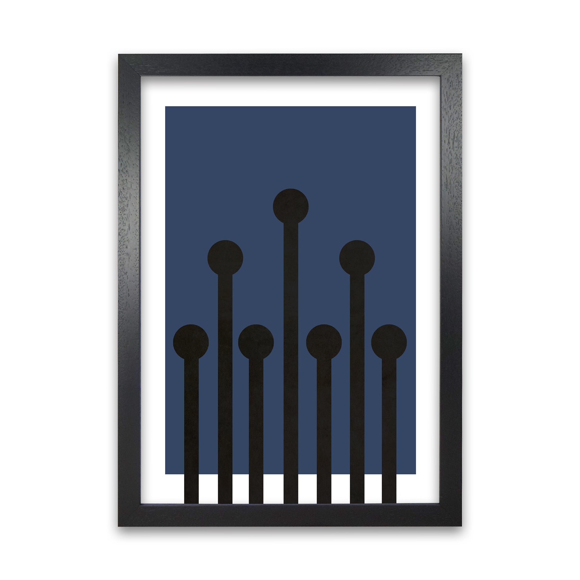 Black and Blue Scandinavian Art Black Grain