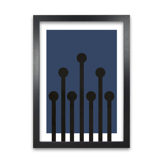 Black and Blue Scandinavian Art Black Grain