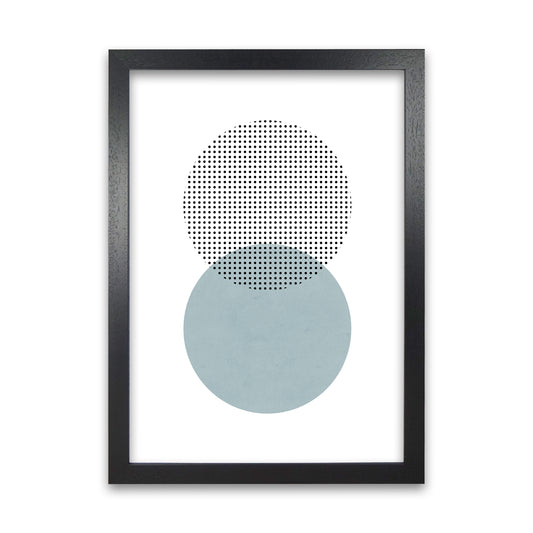 Blue and Black Abstract Circles Black Grain