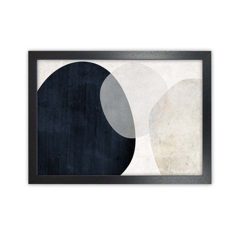 Blue and White Abstract Textured Black Grain
