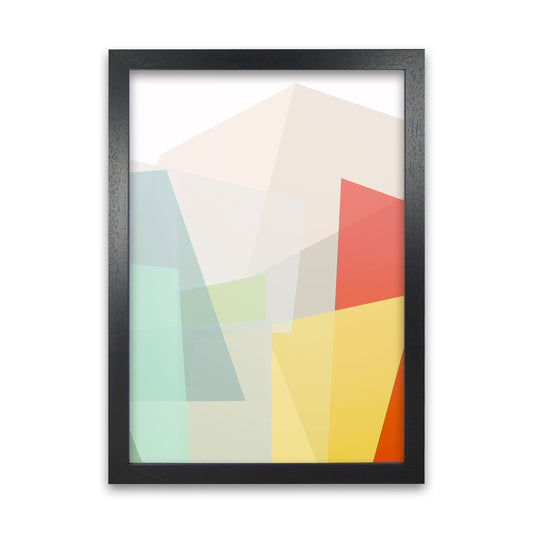 Colourful Abstract Geometric Original2 Black Grain
