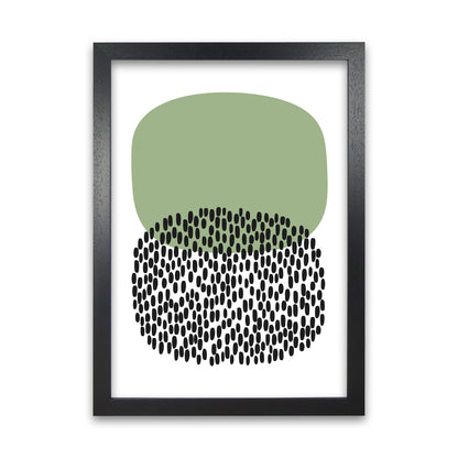 Green and Black Abstract Original Black Grain