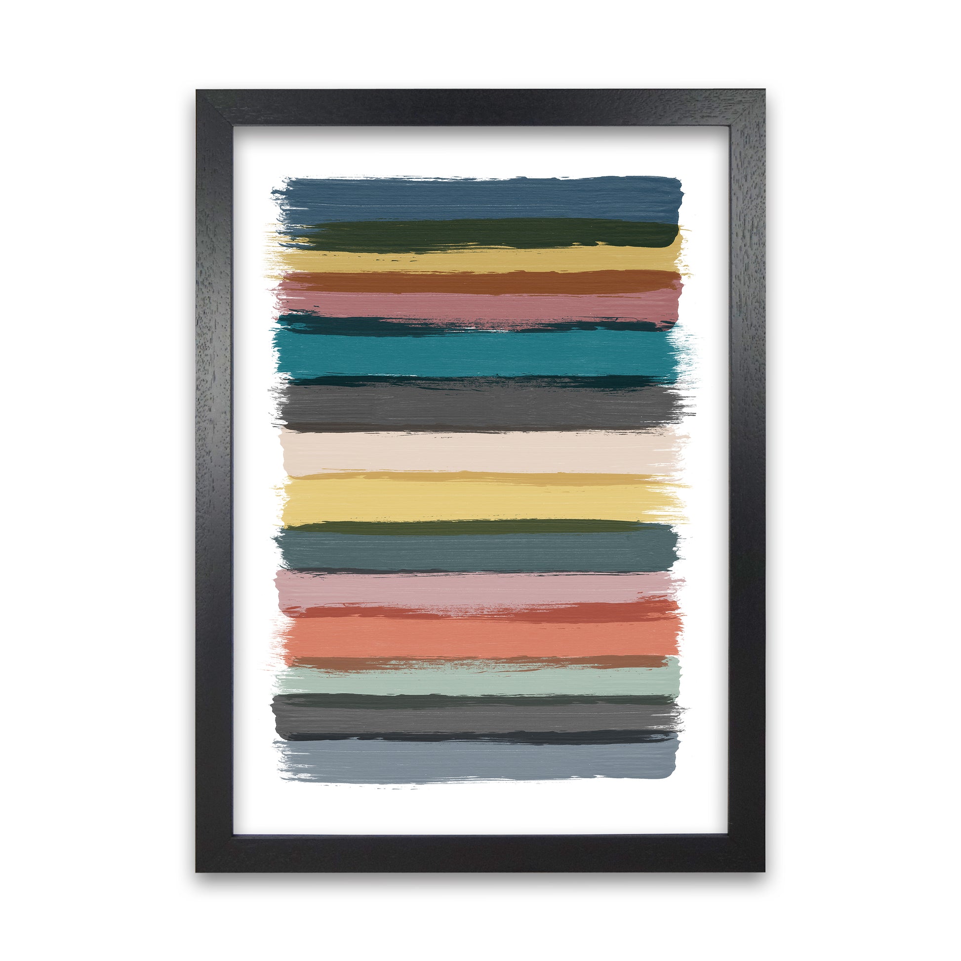 Multicolor Brush Strokes Original Black Grain