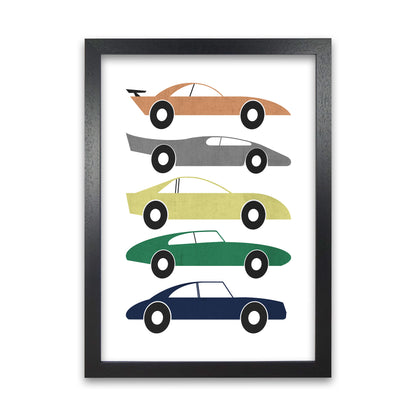 Muted Colours Car Wall Art Black Grain
