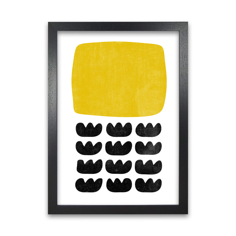 Yellow and Black Abstract Original Black Grain