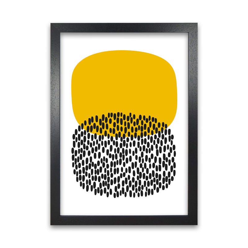 Yellow and Black Dots Original Black Grain