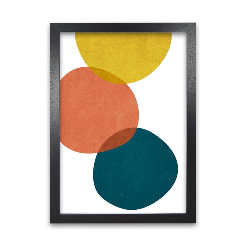 Yellow Red Blue Abstract Original Black Grain