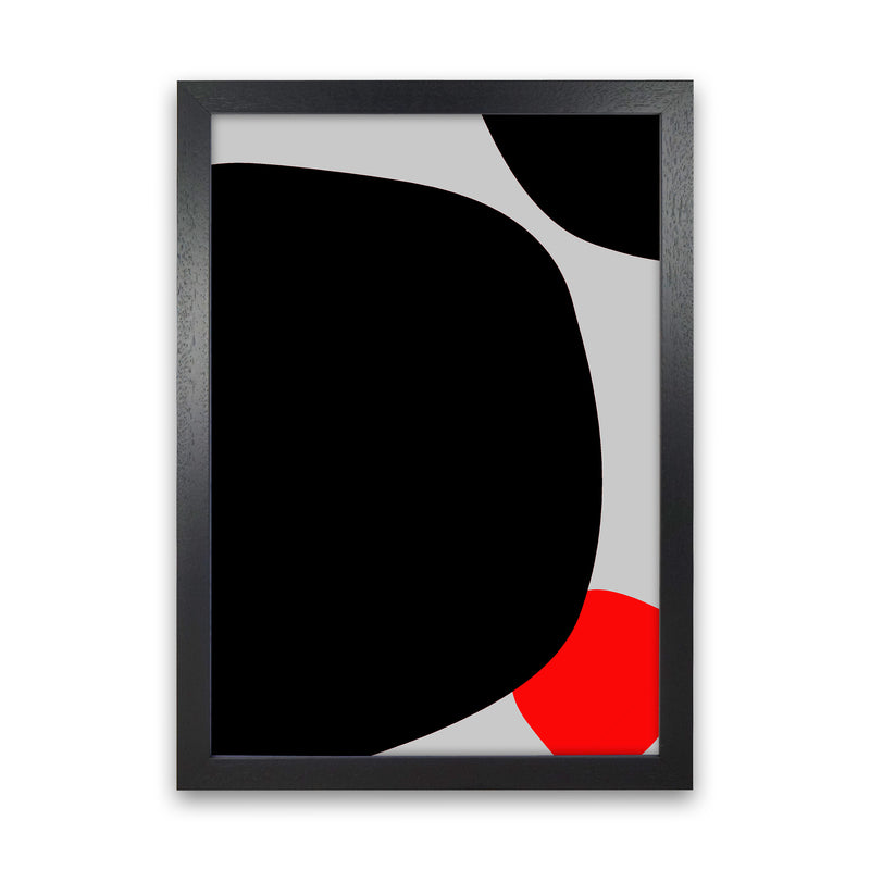 Abstract Black Shapes with Red Original A Art Print by Print Punk Studio Black Grain
