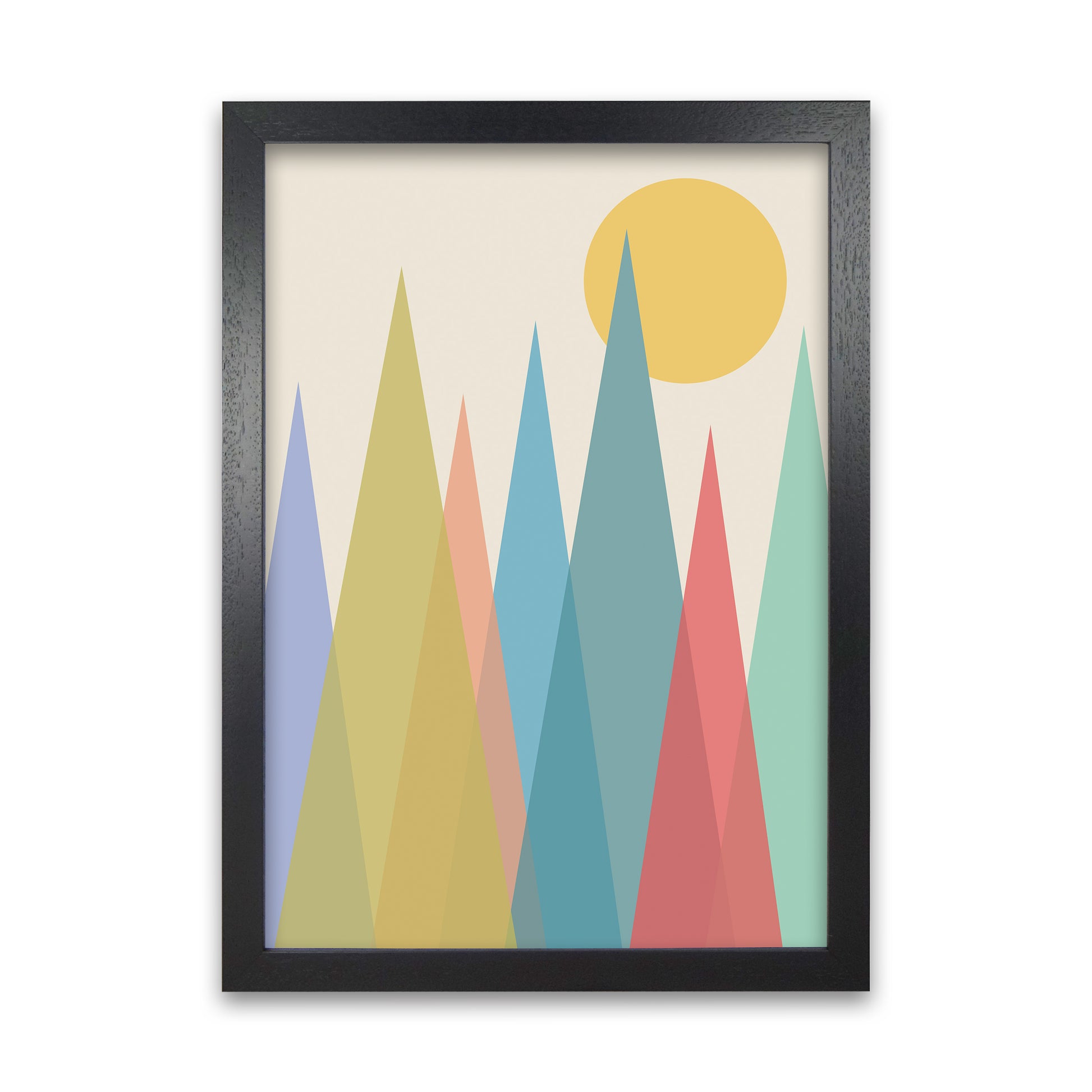 Day and Night Nursery Mid Century Modern Art Prints Day A Black Grain