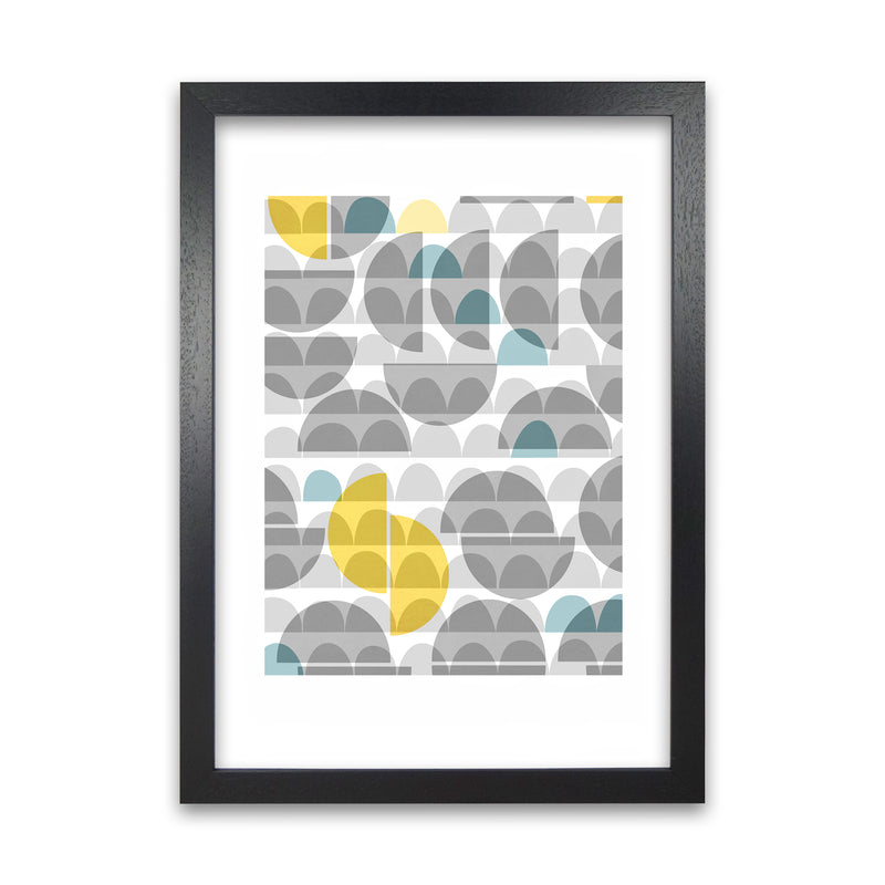 Geometric Grey and Yellow A Original Black Grain